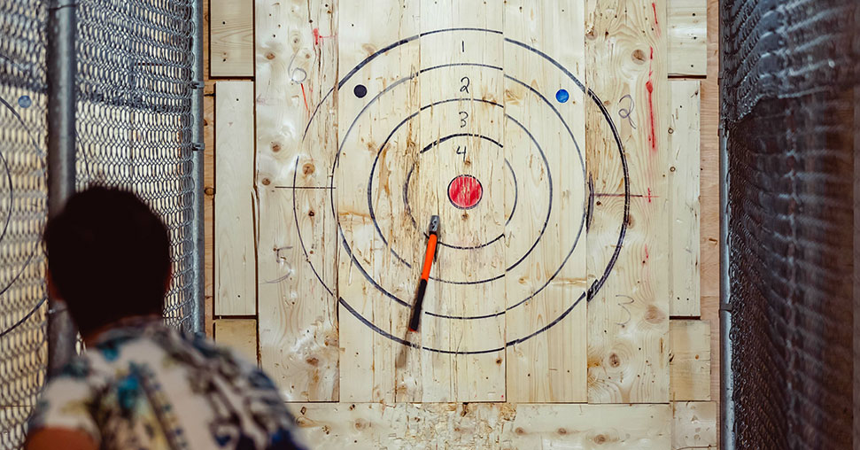 Extended Reality (XR) enhanced axe throwing experience